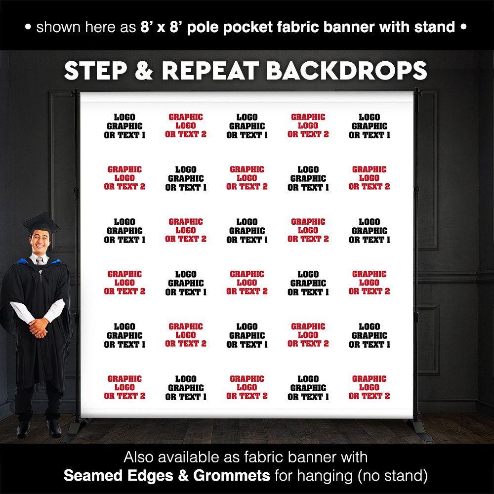 Graduation Step & Repeat Logo Backdrop 1