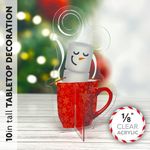 Marshmallow Snowman sitting in a cup of hot chocolate jacuzzi