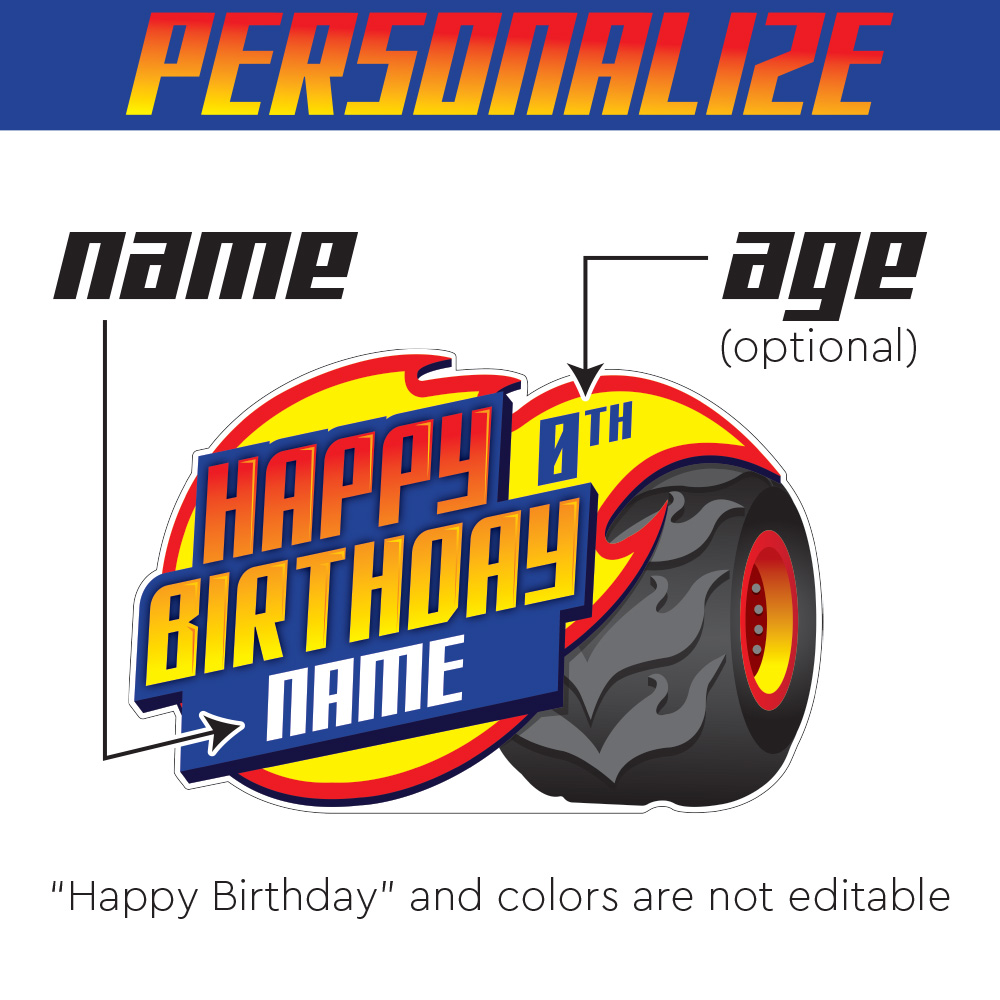 Monster Truck Birthday Lawn Sign 2