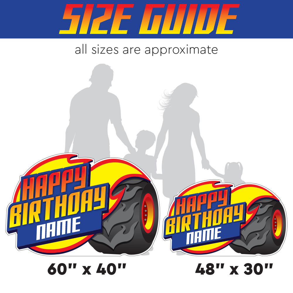 Monster Truck Birthday Lawn Sign 3