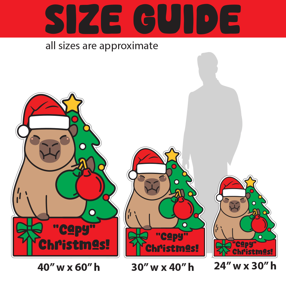 Capybara "Capy" Christmas Lawn Sign 3