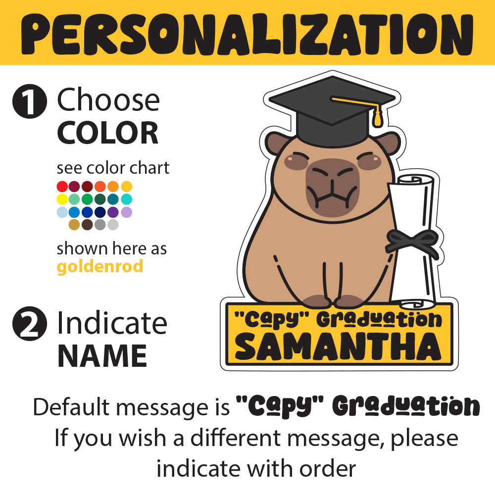 Capybara "Capy Graduation" Lawn Sign 2
