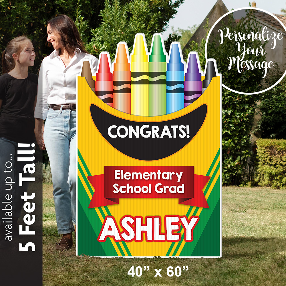 Box of Crayons Grad Sign 1