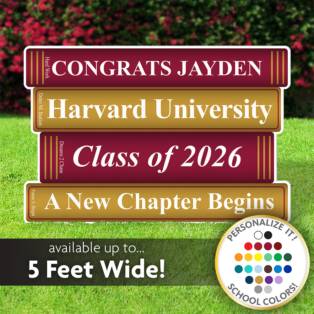 Graduation Textbooks Lawn Sign 1