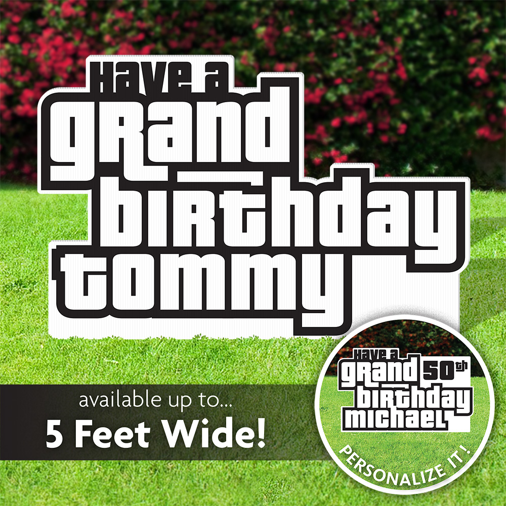 Car Thief Video Game Inspired Birthday Lawn Sign 1