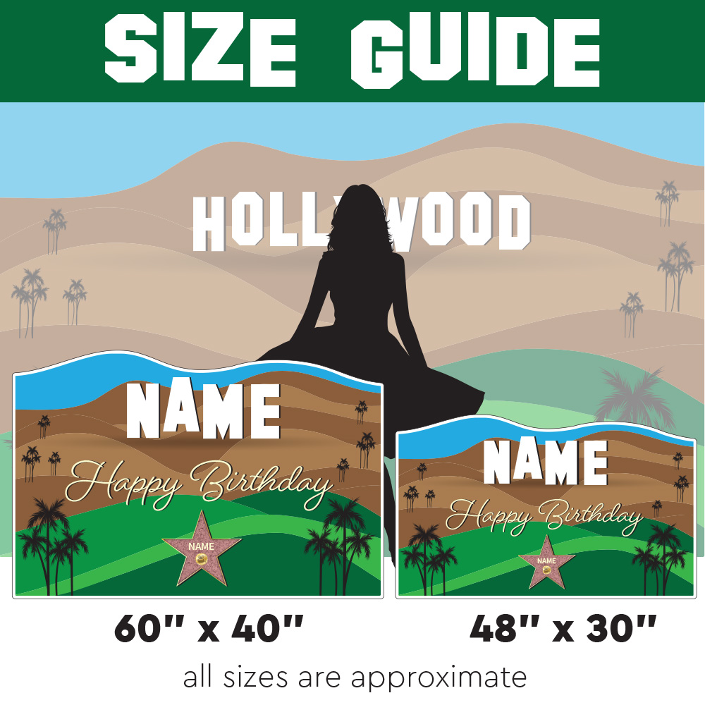 Hollywood Hills Birthday Lawn Sign 4
