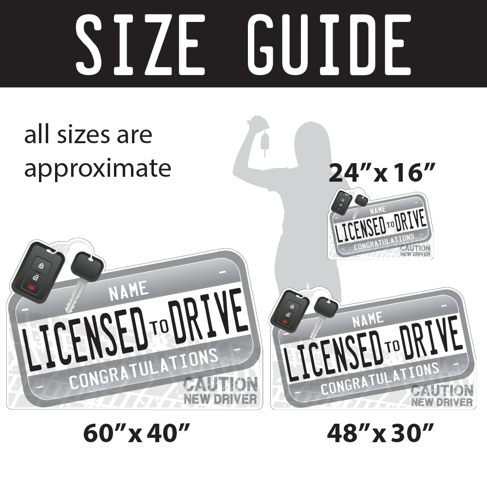 Licensed to Drive Lawn Sign & Photo Prop 3