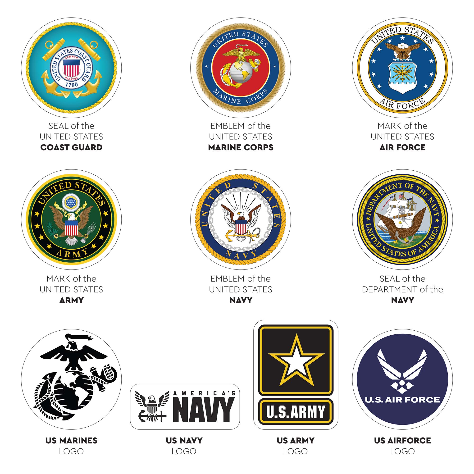 Military Branch Logos and Seals