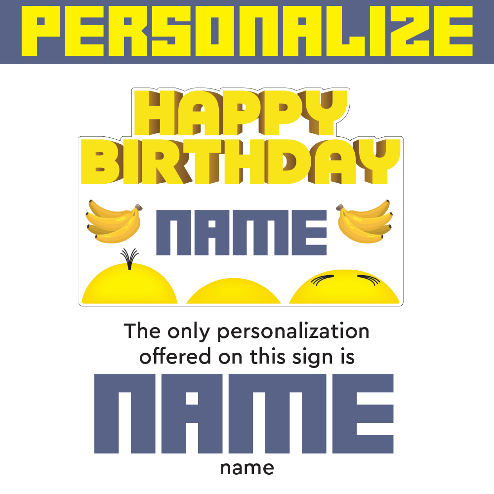 Yellow Underling Banana Birthday Lawn Sign 2