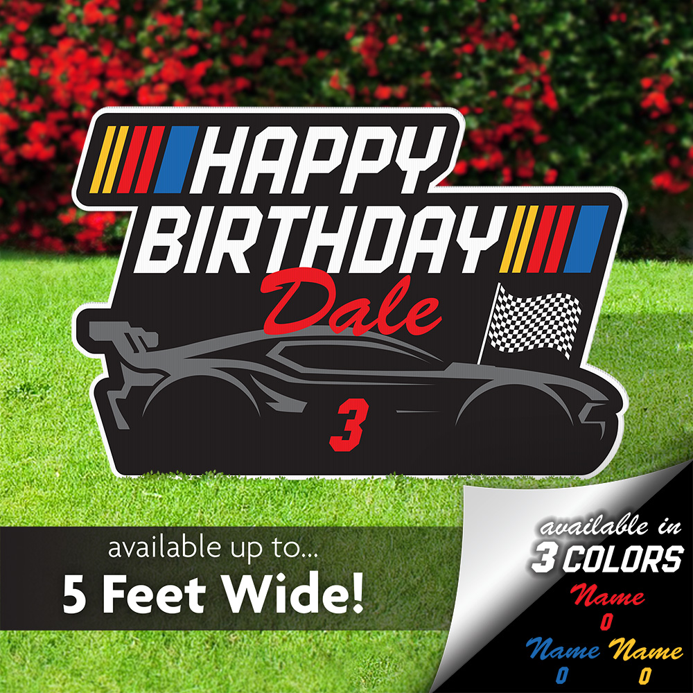 NASCAR Happy Birthday lawn sign