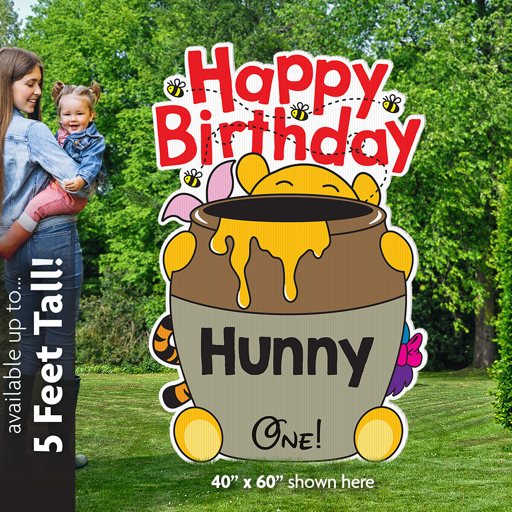 Honey Bear & Friends Birthday Lawn Sign 1