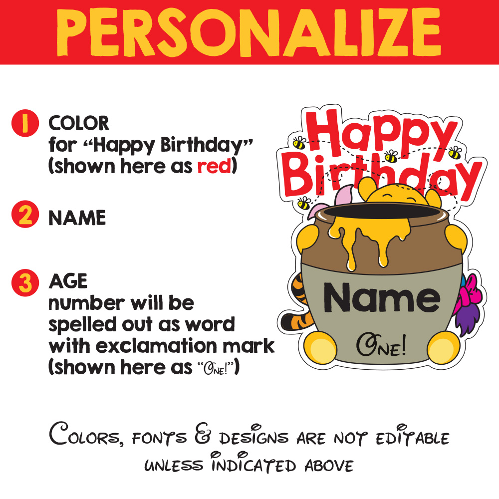 Honey Bear & Friends Birthday Lawn Sign 2