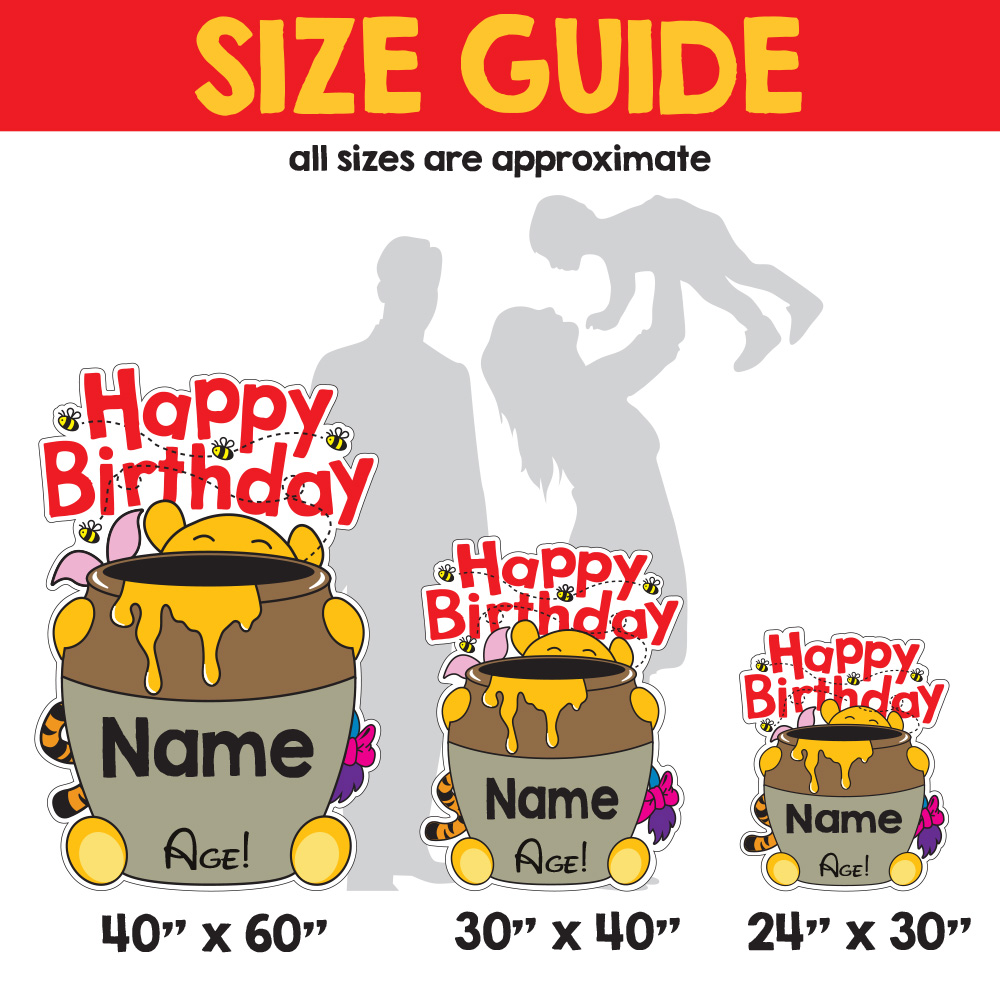 Honey Bear & Friends Birthday Lawn Sign 3