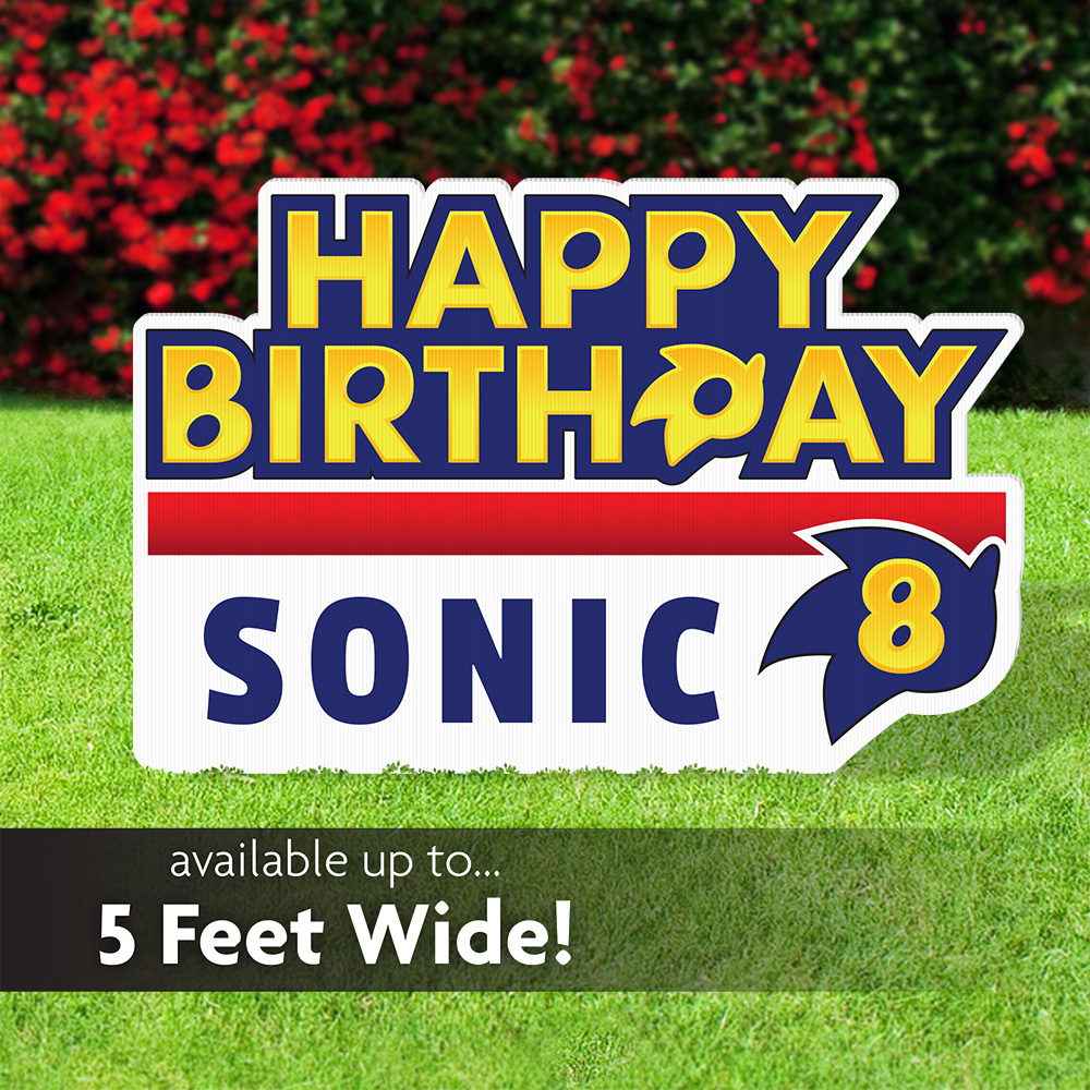 Speedy Blue Hedgehog Birthday Lawn Sign 1