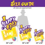 Willy Wonka Golden Ticket Birthday Lawn Sign sizes