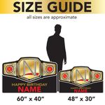 Wrestling Champion Belt Birthday Lawn Sign 3