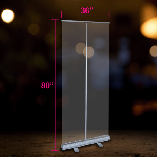 36" Roll up Clear Partition
