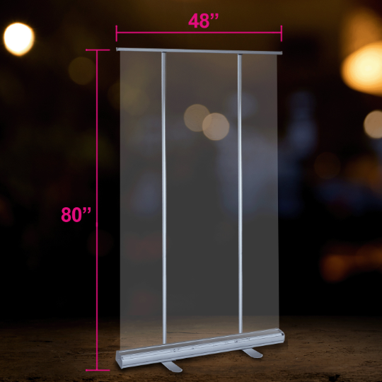 48" Roll up Clear Partition