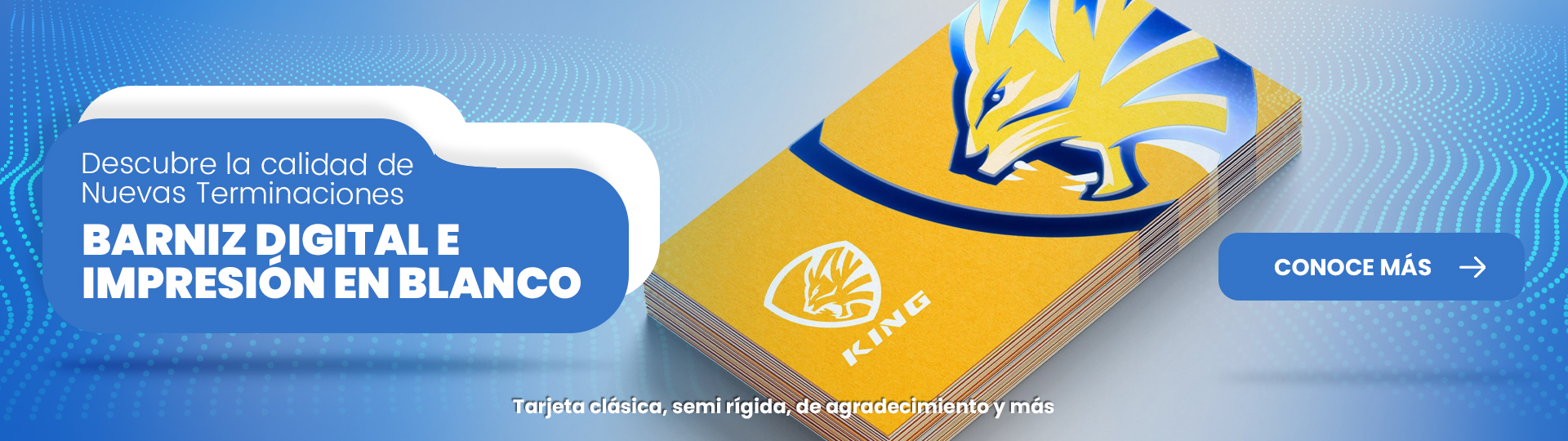 Tarjetas estandar y con barniz digital