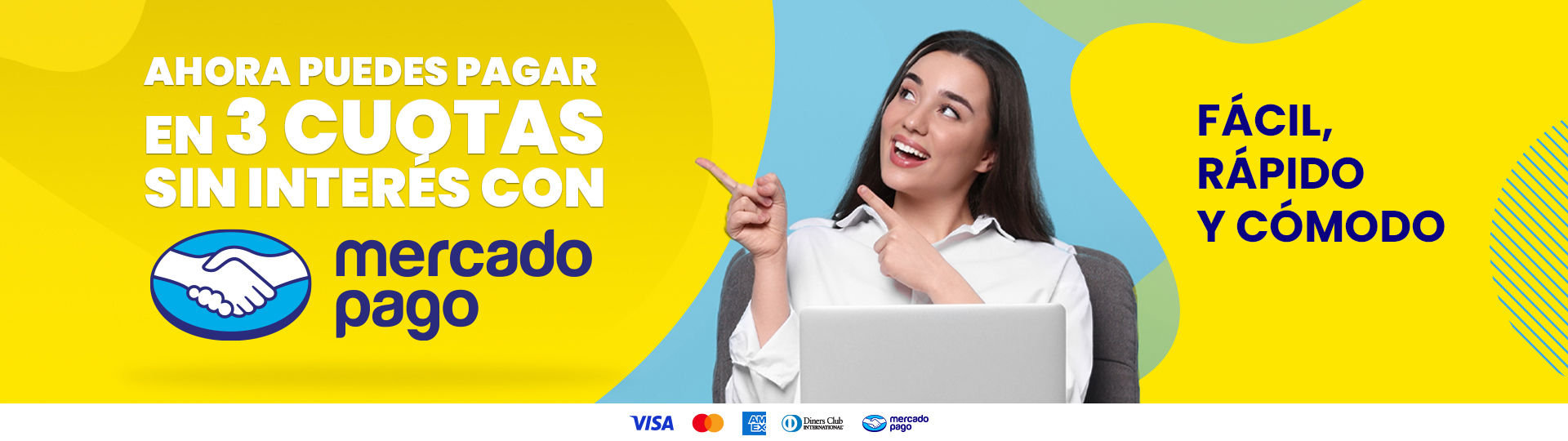 Paga en 3 cuotas sin interés con Mercadopago