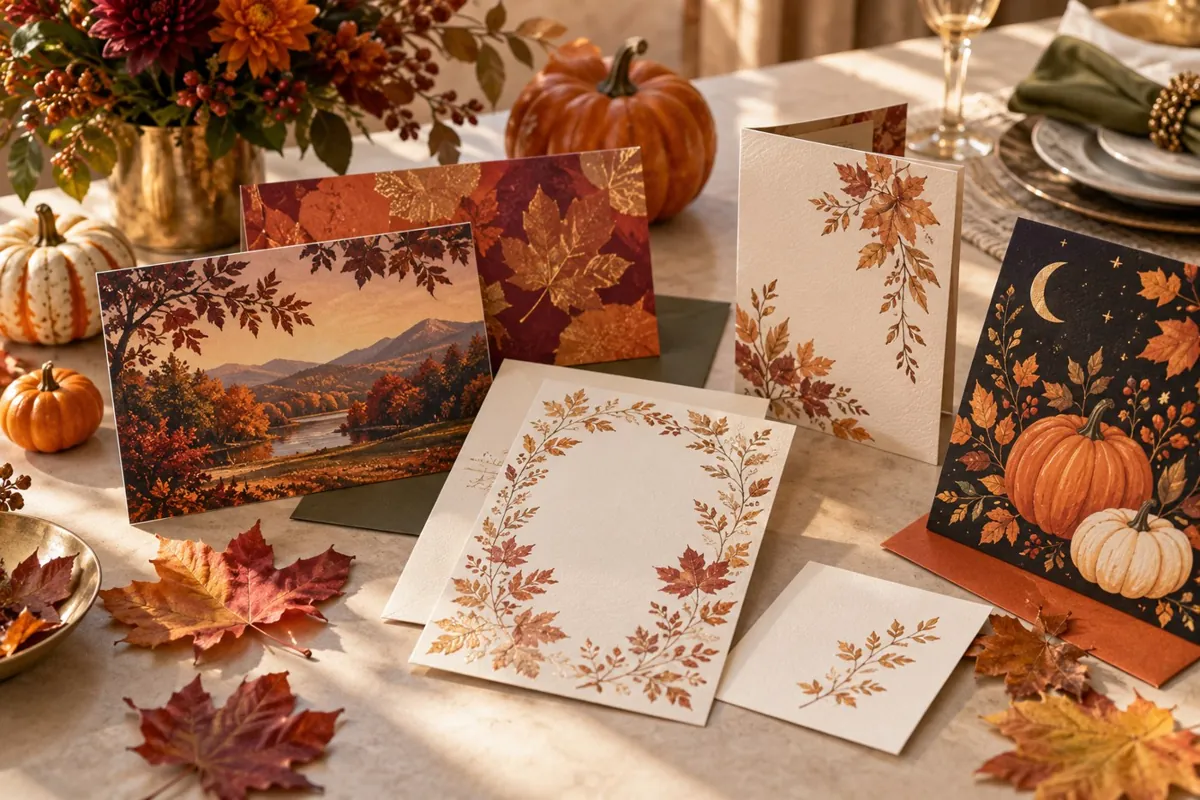 Autumn marketing and celebration print collection