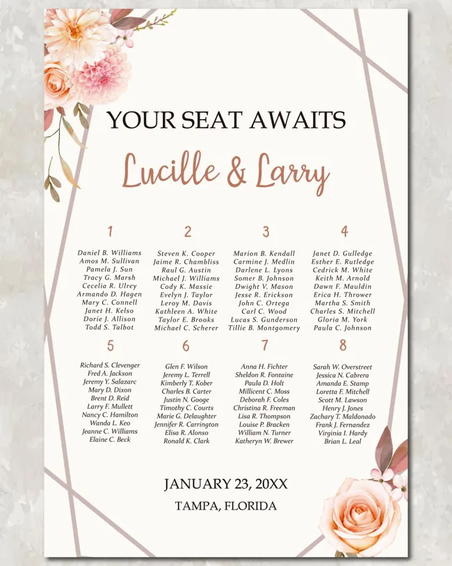 AP Printing Seating charts example