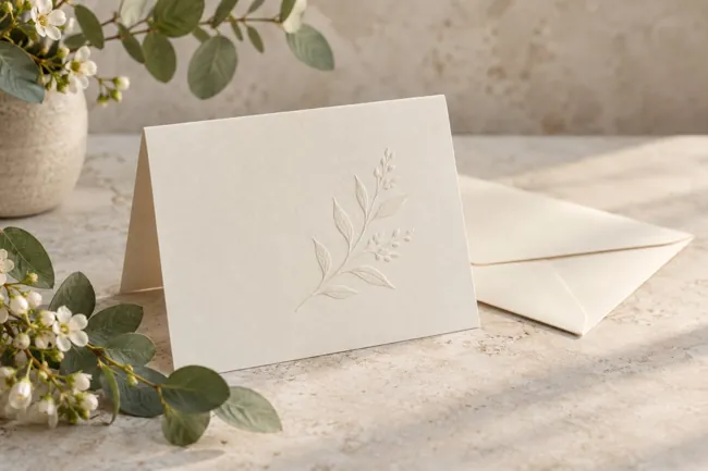 Illustrative remembrance stationery