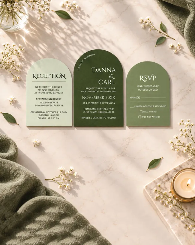 Foil wedding invitation suite