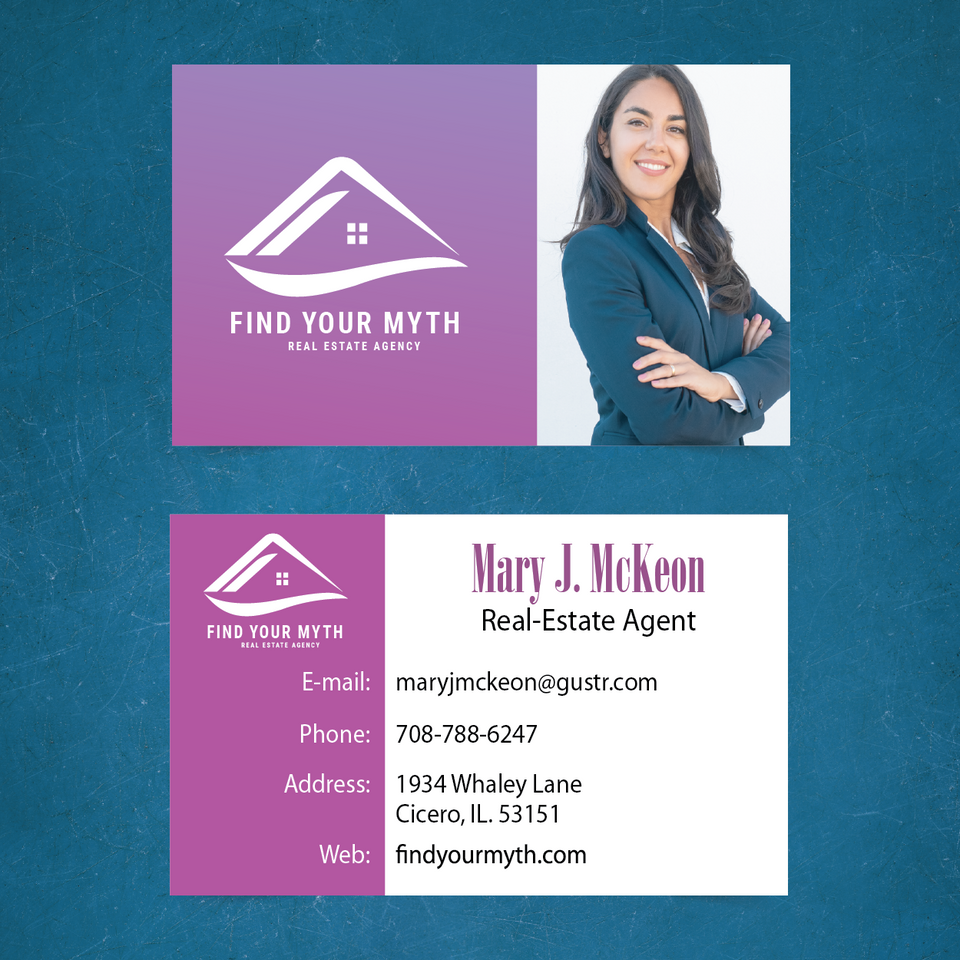 Purple Myth Real State Business Card Front