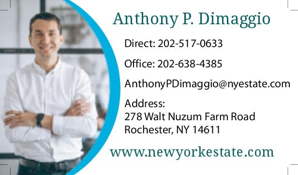 New York Blue Real State Business Card Back