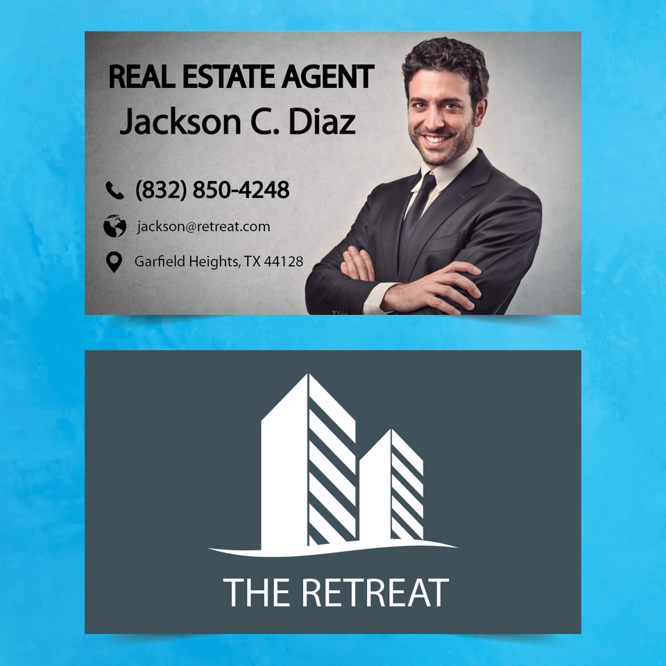 Gray Retreat Real State Business Card Front