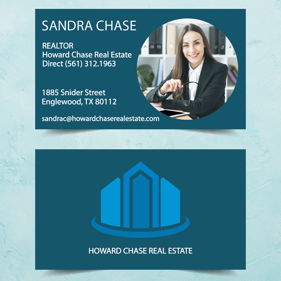 Cerulean Building Real State Business Card Front