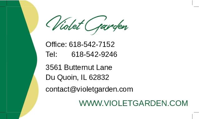 Violet Garden Landscaping Business Card Back