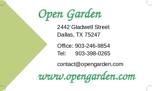 Great Park Landscaping Business Card Back