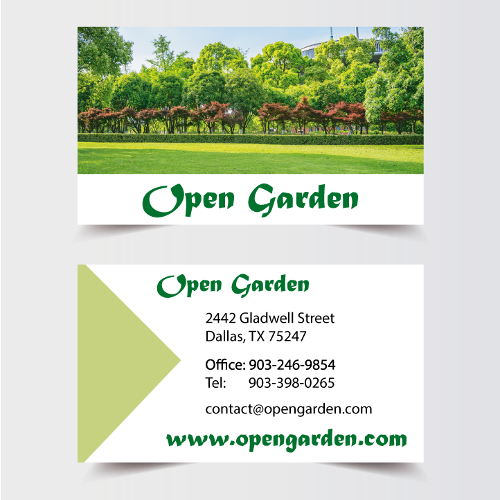 Great Park Landscaping Business Card Front