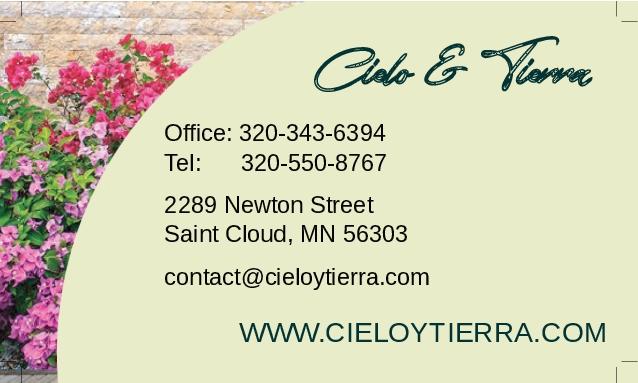Heaven & Earth Landscaping Business Card Back
