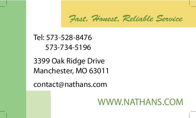 Botanic Garden Landscaping Business Card Back