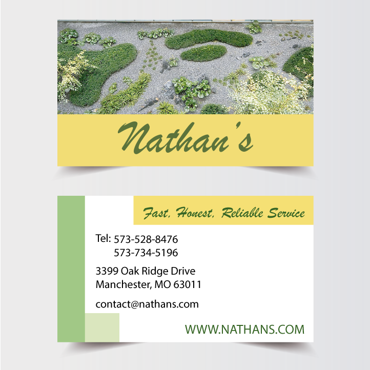 Botanic Garden Landscaping Business Card Front
