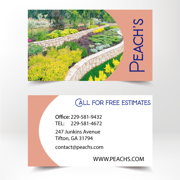 Peachland Landscaping Business Card Front