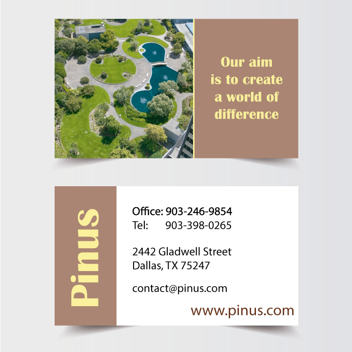 Charming Square Landscaping Business Card Front