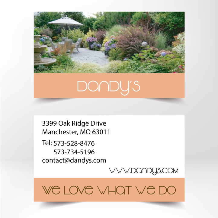 Peach Garden Landscaping Business Card Front