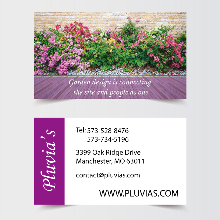 Vivid Violet Landscaping Business Card Front