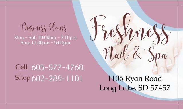 Soft Hands Nails & Spa Business Card Back