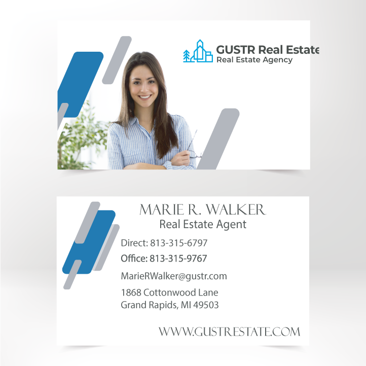 Modern Flow Real State Business Card Front