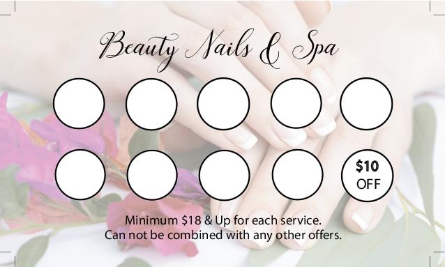 Pretty Candles Nails & Spa Business Card Back