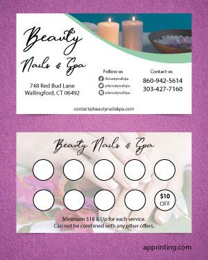 Pretty Candles Nails & Spa Business Card Front