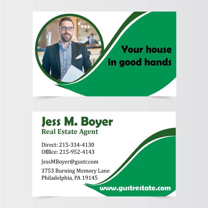 Green Haze Real State Business Card Front