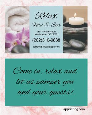 Flowers and Candles Nails & Spa Business Card Front