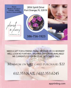 Relaxation Spaces Nails & Spa Business Card Front