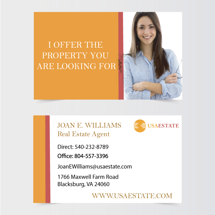 Orange Sun Real State Business Card Front